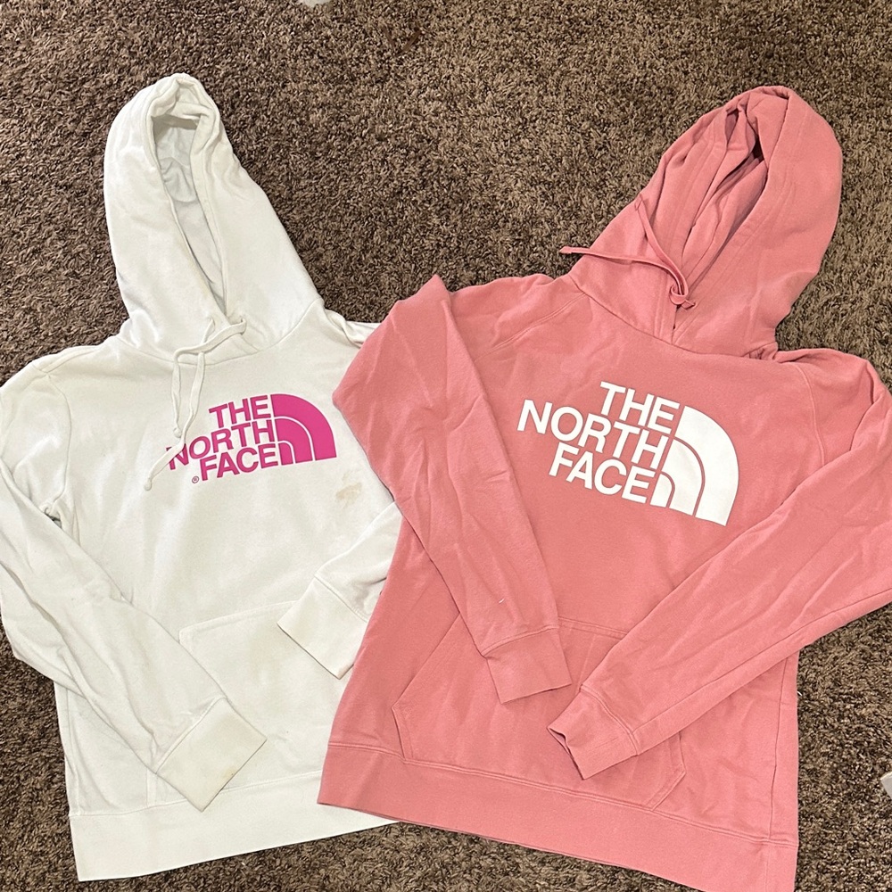 The North Face Pink and White Hoodies